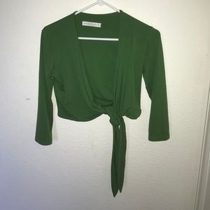susana monaco Green Tie Cardigan